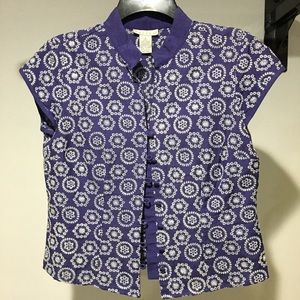 Tweeds Embroidered blue top